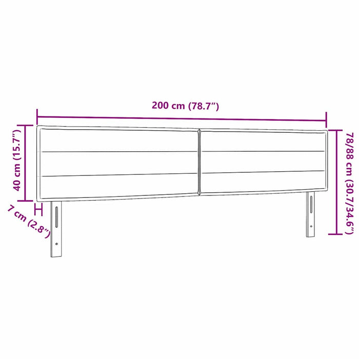 Tăblie cap cu headboard Negru 200 cm Piele artificială - WALTI WALTI
