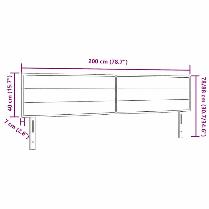 Tăblie cap cu headboard Maro închis 200 cm Piele artificială - WALTI WALTI