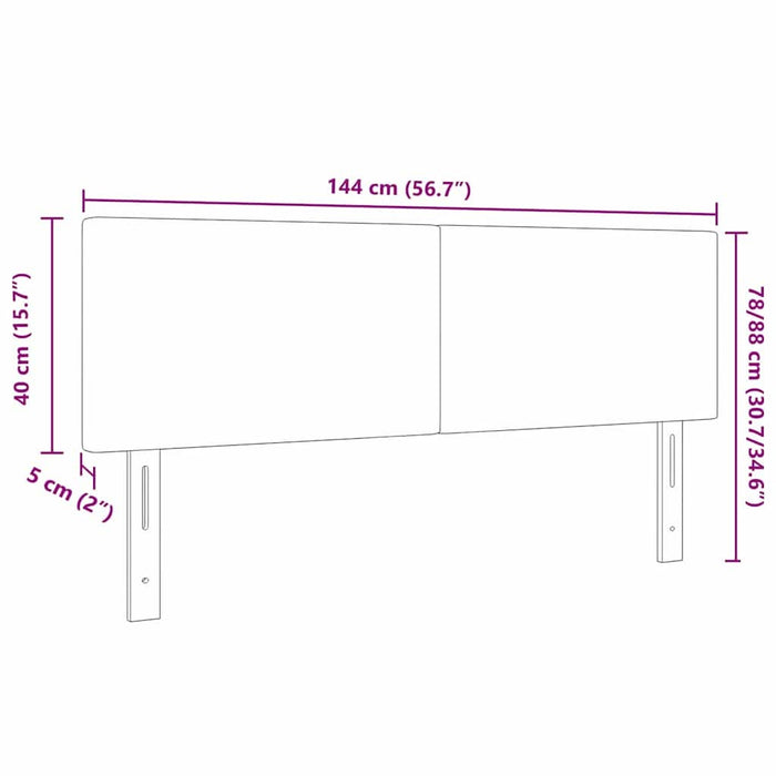 Tăblie cap Verde deschis gri 144 cm Piele artificială - WALTI WALTI