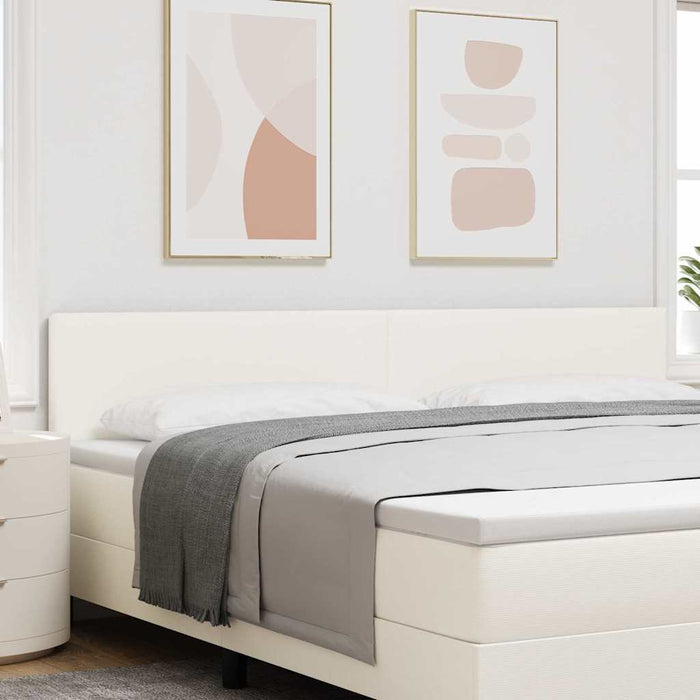 Tăblie cap cu headboard Crem 200 cm Piele artificială - WALTI WALTI