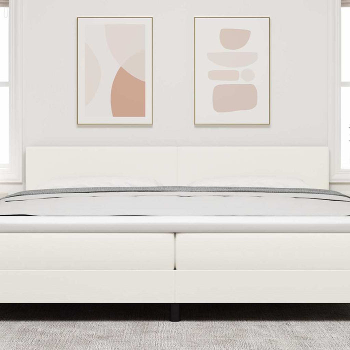 Tăblie cap cu headboard Crem 200 cm Piele artificială - WALTI WALTI