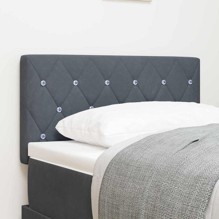 Tăblie din Catifea Argyle cu headboard Gri închis 80 cm Catifea - WALTI WALTI