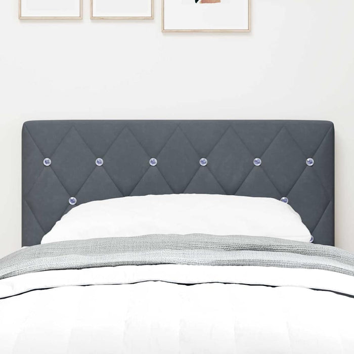 Tăblie din Catifea Argyle cu headboard Gri închis 80 cm Catifea - WALTI WALTI