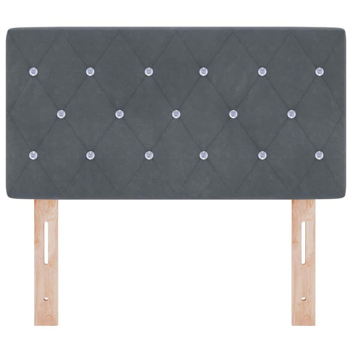 Tăblie din Catifea Argyle cu headboard Gri închis 80 cm Catifea - WALTI WALTI