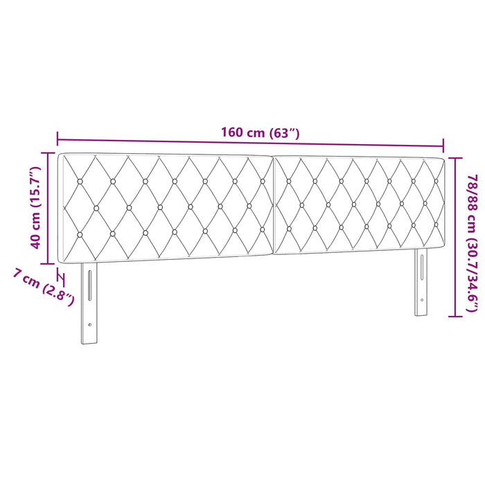 Tăblie cap Albastru închis 160 cm Catifea WALTI