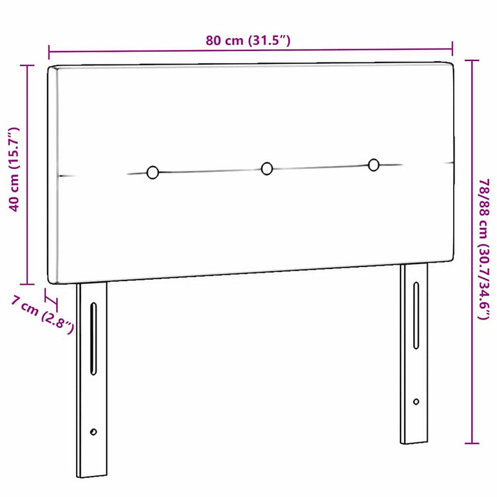 Cap de pat cu înălțime ajustabilă Crem 80 cm țesătură WALTI