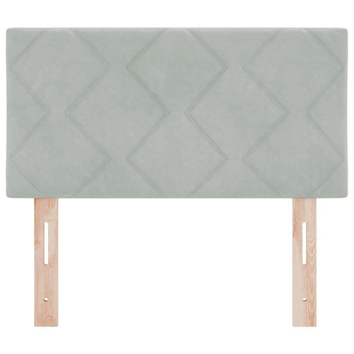 Tăblie cap Pe perete Geometric Manual Gri deschis 80 cm Catifea - WALTI WALTI
