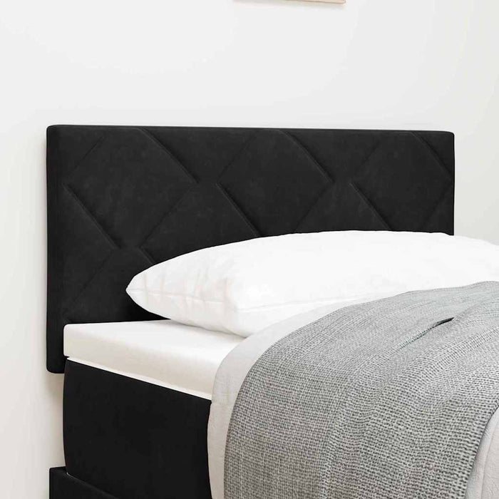 Tăblie cap Pe perete Geometric cu headboard Negru 80 cm Catifea - WALTI WALTI