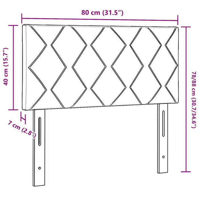 Tăblie cap Pe perete Geometric Verde închis 80 cm Catifea - WALTI WALTI