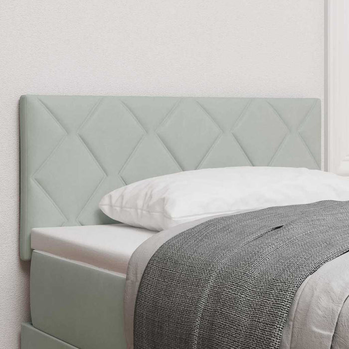 Tăblie cap Pe perete Geometric Manual Gri deschis 90 cm Catifea - WALTI WALTI