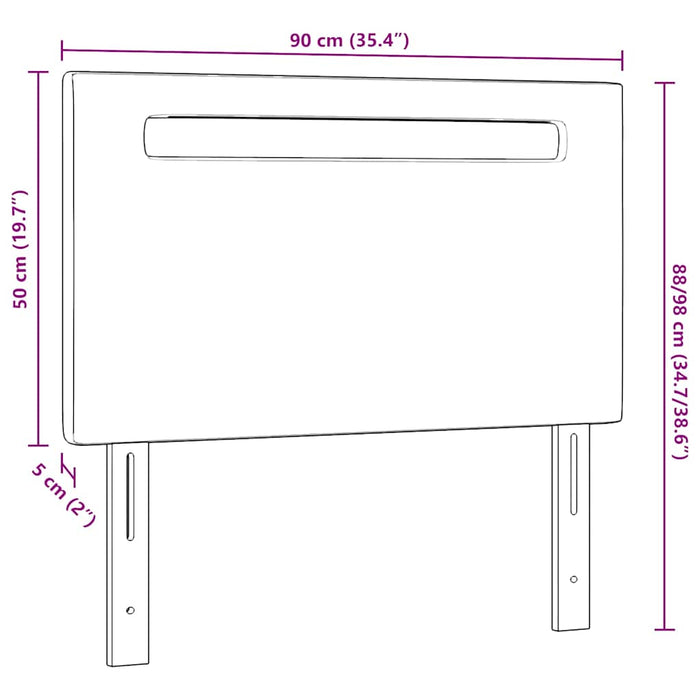 Tăblie cap Pe perete cu headboard Manual Gri 90 cm PVC - WALTI WALTI