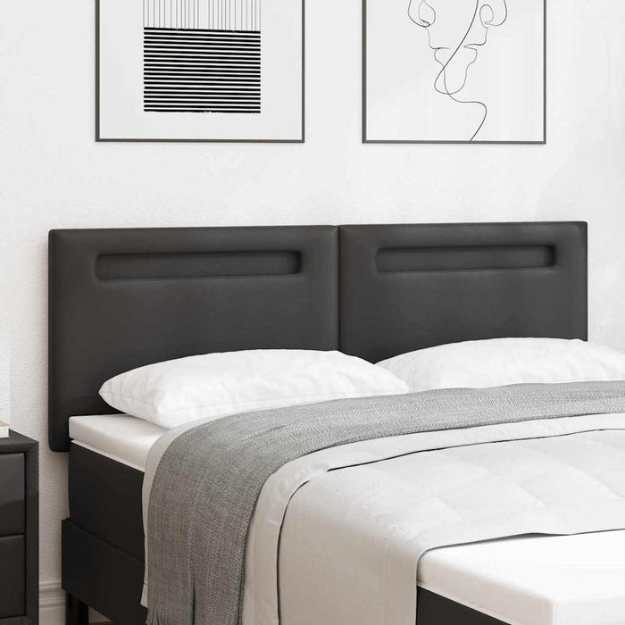 Tăblie cap Pe perete cu headboard Manual Negru 144 cm PVC - WALTI WALTI