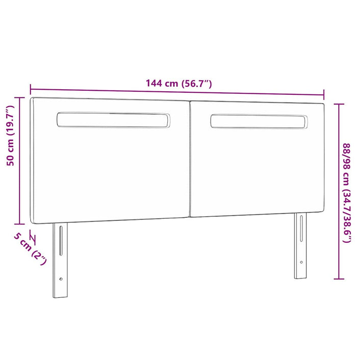 Tăblie cap Pe perete cu headboard Manual Negru 144 cm PVC - WALTI WALTI