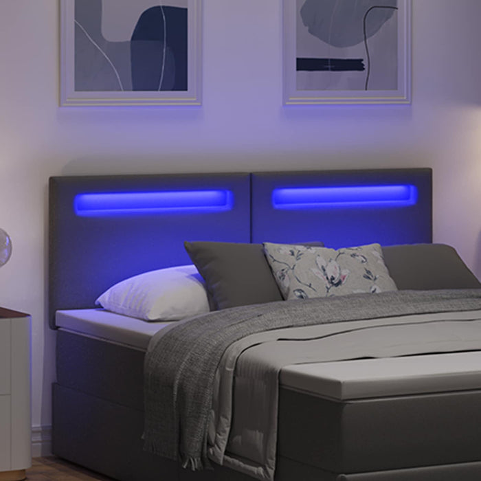 Tăblie LED Gri 144 cm Piele artificială WALTI