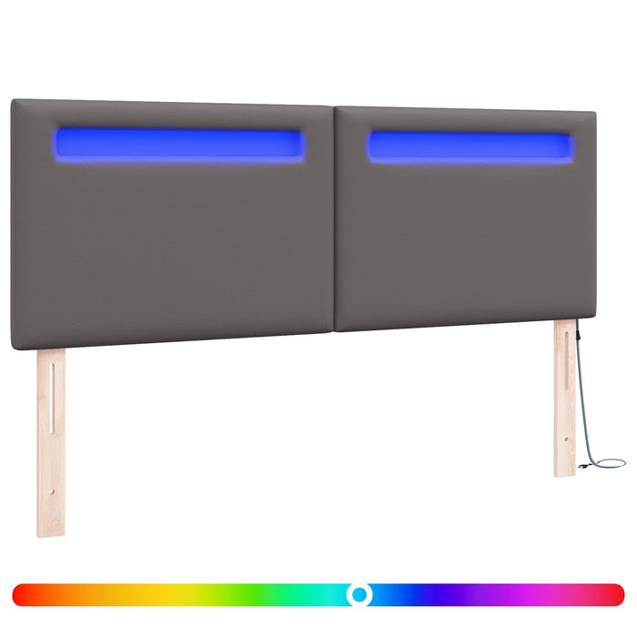 Tăblie LED Gri 144 cm Piele artificială WALTI