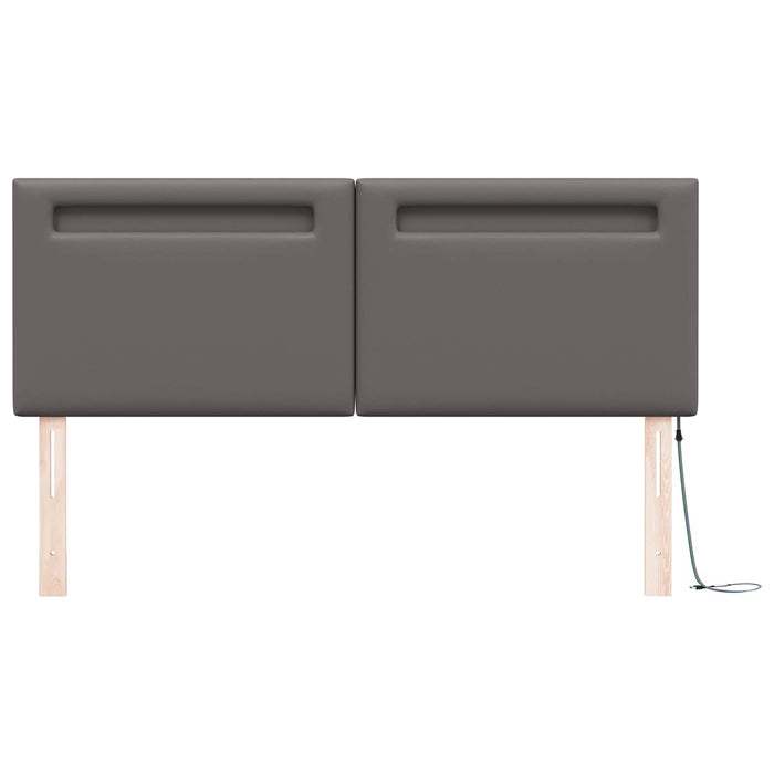 Tăblie LED Gri 144 cm Piele artificială WALTI