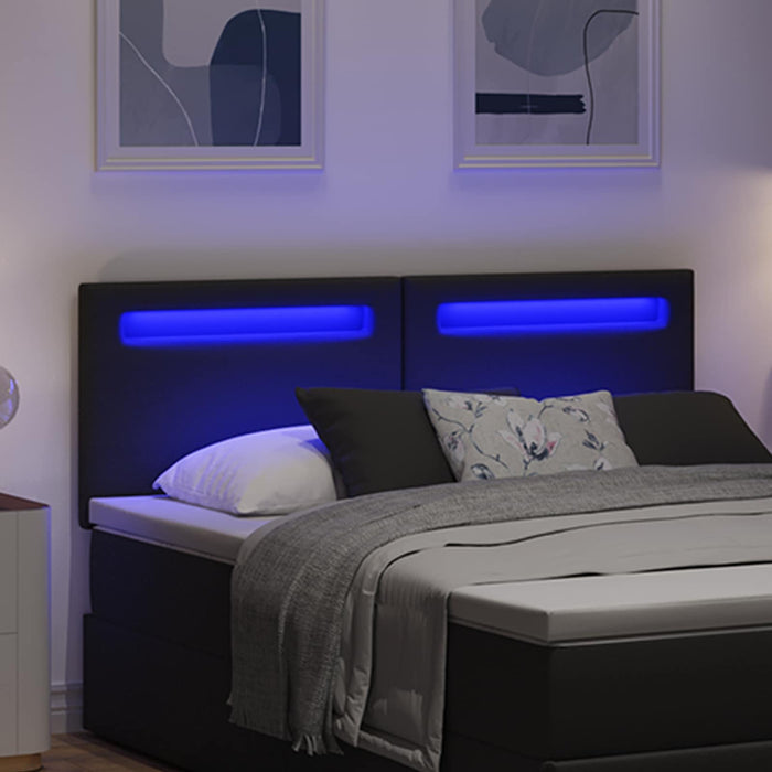 Tăblie LED Negru 160 cm Piele artificială WALTI