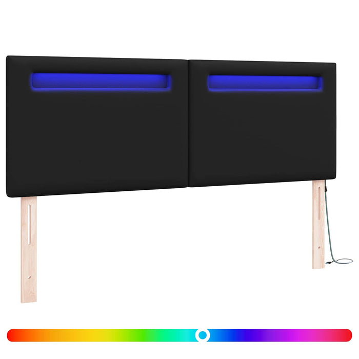 Tăblie LED Negru 160 cm Piele artificială WALTI
