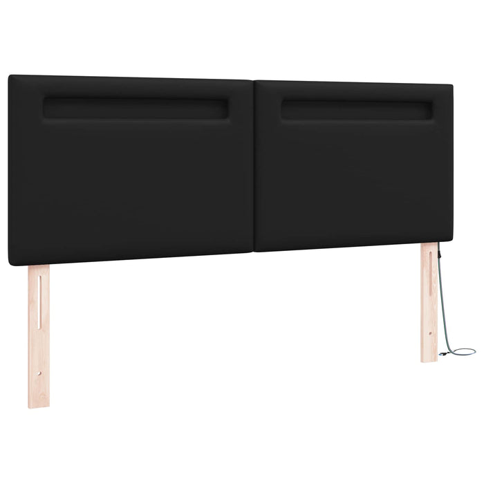 Tăblie LED Negru 160 cm Piele artificială WALTI