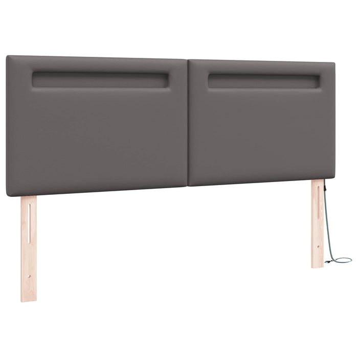 Tăblie LED Gri 160 cm Piele artificială WALTI