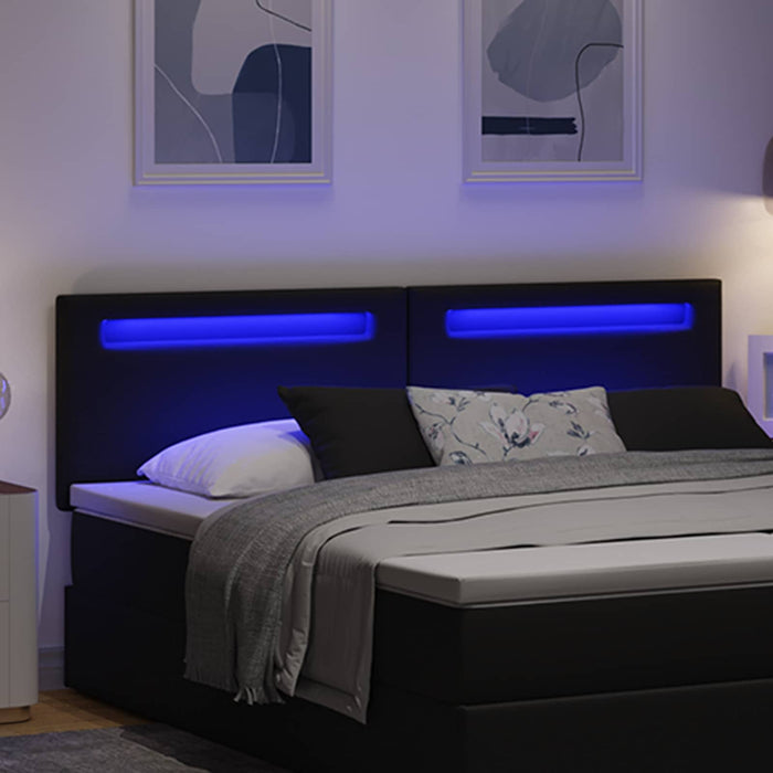 Tăblie LED Negru Piele artificială WALTI