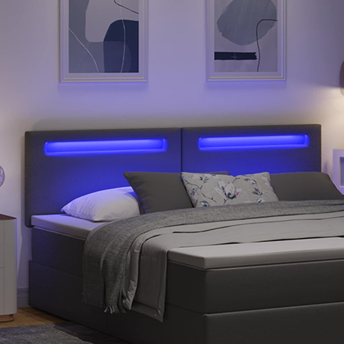 Tăblie LED Gri 180 cm Piele artificială WALTI