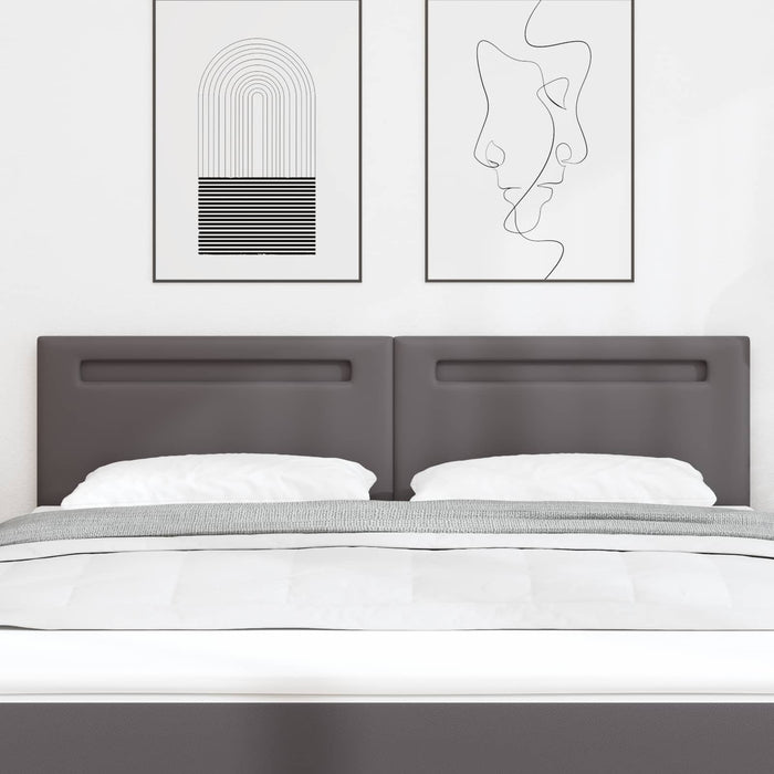 Tăblie LED Gri 180 cm Piele artificială WALTI