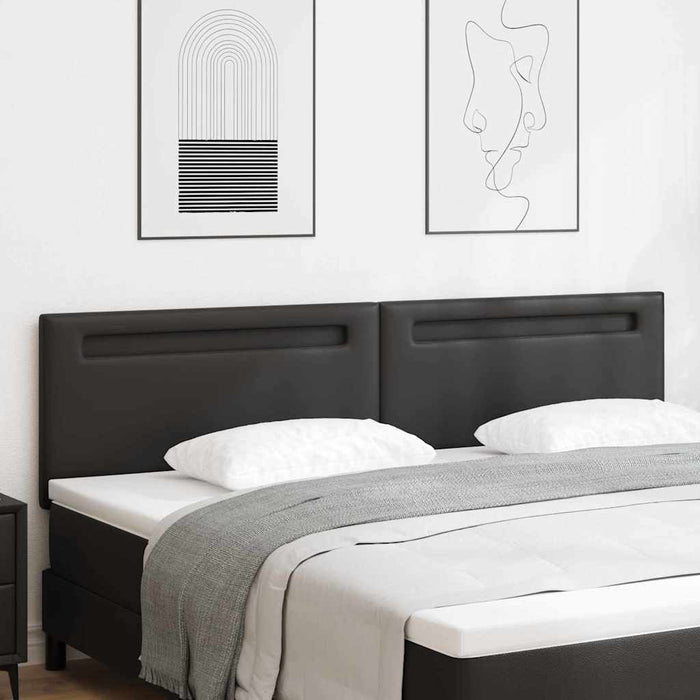 Tăblie cap Pe perete cu headboard Manual Negru 200 cm PVC - WALTI WALTI