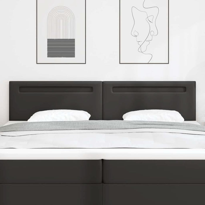 Tăblie cap Pe perete cu headboard Manual Negru 200 cm PVC - WALTI WALTI