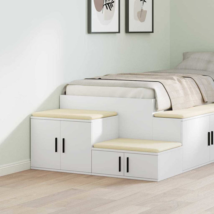Dulap de depozitare 2 pcs Alb 103 x 41 x 40 cm Lemn compozit - WALTI WALTI