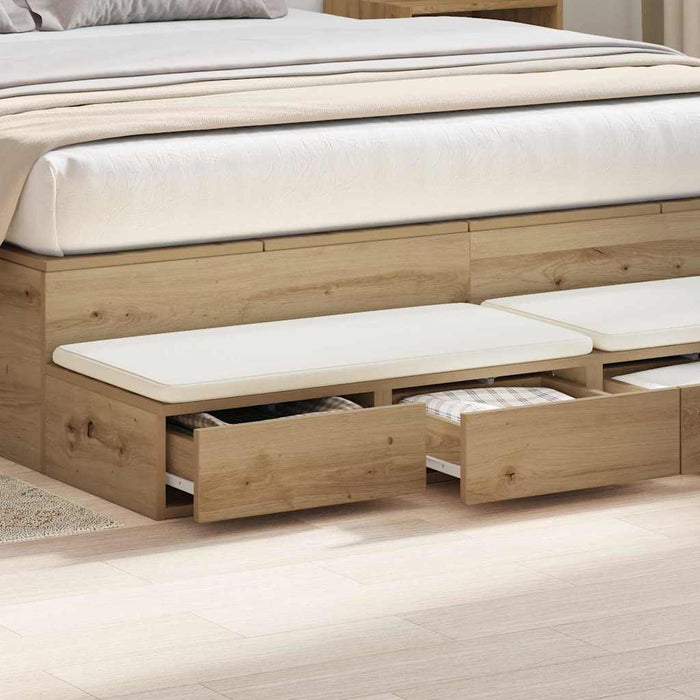 Sertare pentru pat Stejar Artizanal 140 x 36,5 x 16,5 cm WALTI