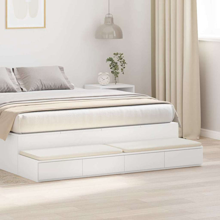 Sertare pentru pat Alb 150 x 36,5 x 16,5 cm Lemn compozit - WALTI WALTI