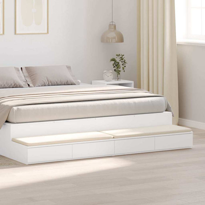 Sertare pentru pat Alb 180 x 36,5 x 16,5 cm Lemn compozit - WALTI WALTI