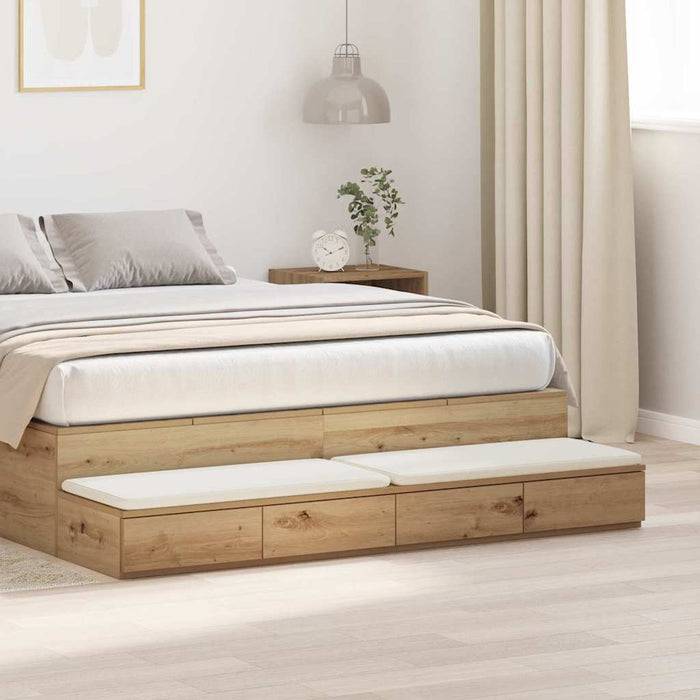 Sertare pentru pat Stejar Artizanal 135 x 36,5 x 16,5 cm WALTI