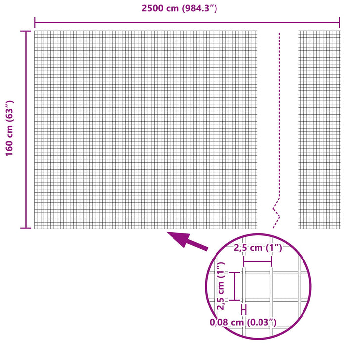 Gard din sârmă sudată Argintiu 1.6 x 25 m - WALTI WALTI