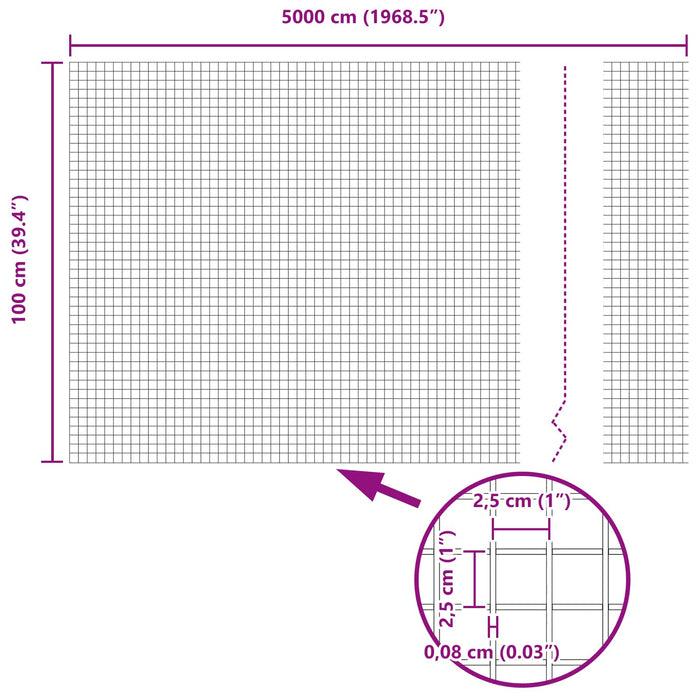 Gard din sârmă sudată Argintiu 1 x 50 m - WALTI WALTI