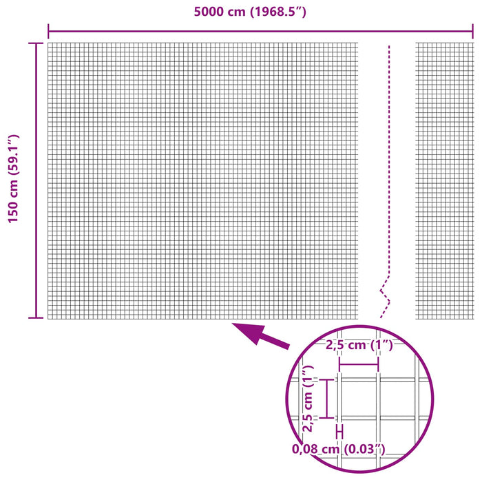 Gard din sârmă sudată Argintiu 1.5 x 50 m - WALTI WALTI
