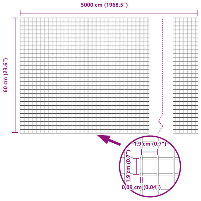 Gard din sârmă sudată Verde 0.6 x 50 m - WALTI WALTI