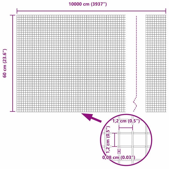 Gard din sârmă sudată Verde 0.6 x 100 m - WALTI WALTI