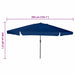 Umbrelă de Grădină 395cm x 245cm Albastru Azur - WALTI WALTI