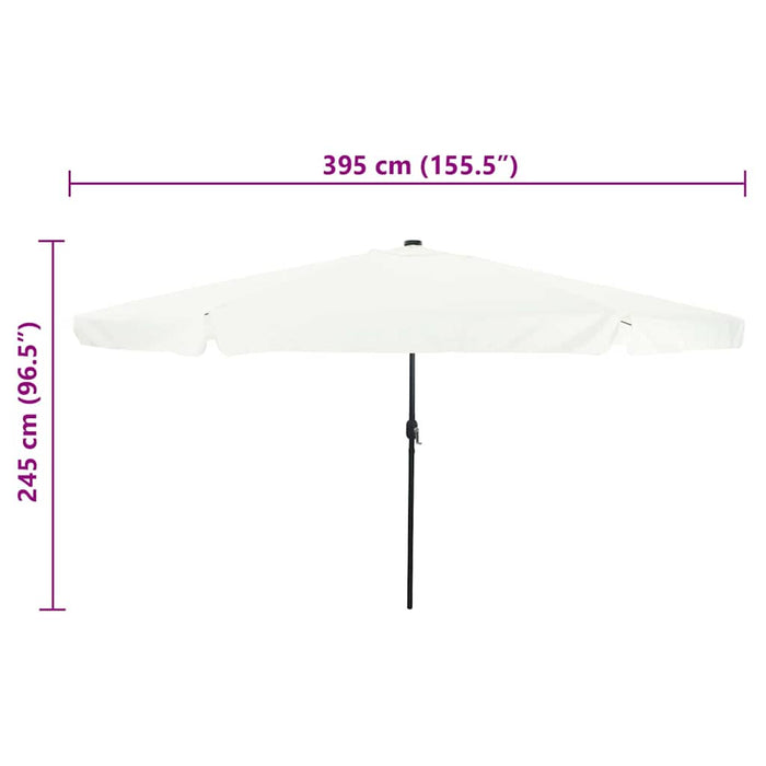 Umbrela de grădină cu lumini LED 395x245 cm, alb nisipos - WALTI WALTI