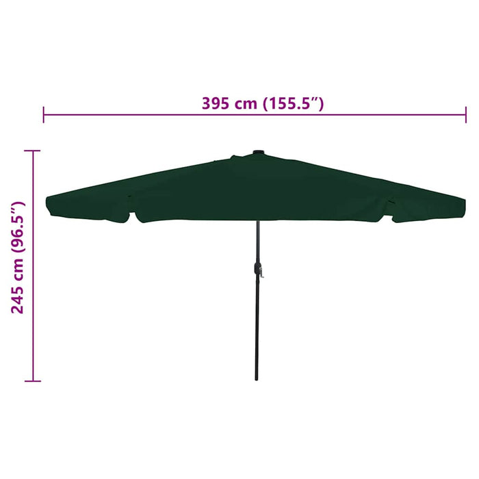 Umbrela de Grădină cu LED-uri, 395 cm x 245 cm, Verde - WALTI WALTI