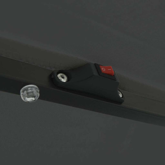 Umbra de grădină cu lumini LED Ø395 x 245 cm antracit - WALTI WALTI