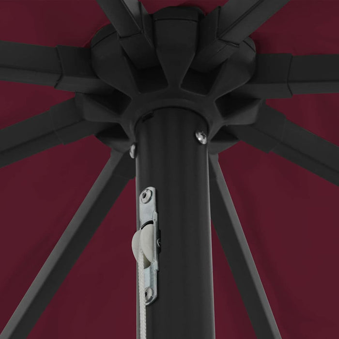 Umbrela de Grădină cu Lumini LED 395x245 cm Roșu Bordeaux - WALTI WALTI