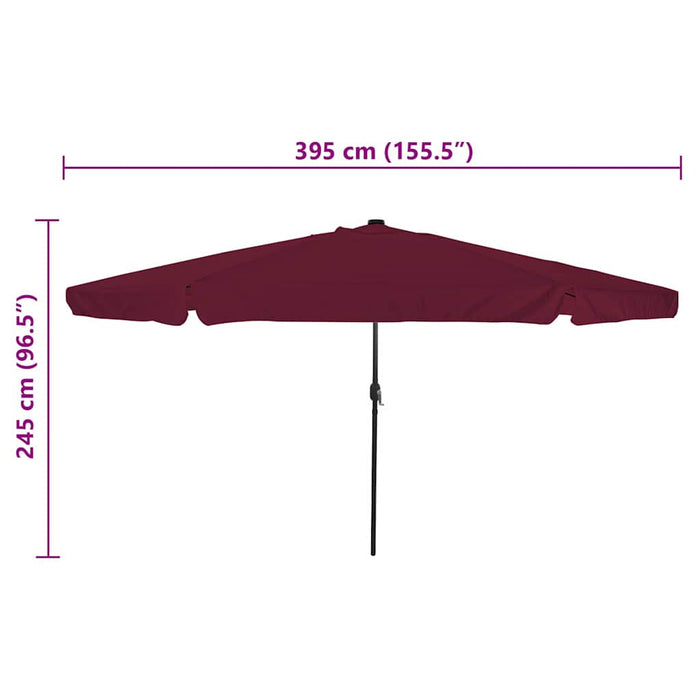 Umbrela de Grădină cu Lumini LED 395x245 cm Roșu Bordeaux - WALTI WALTI