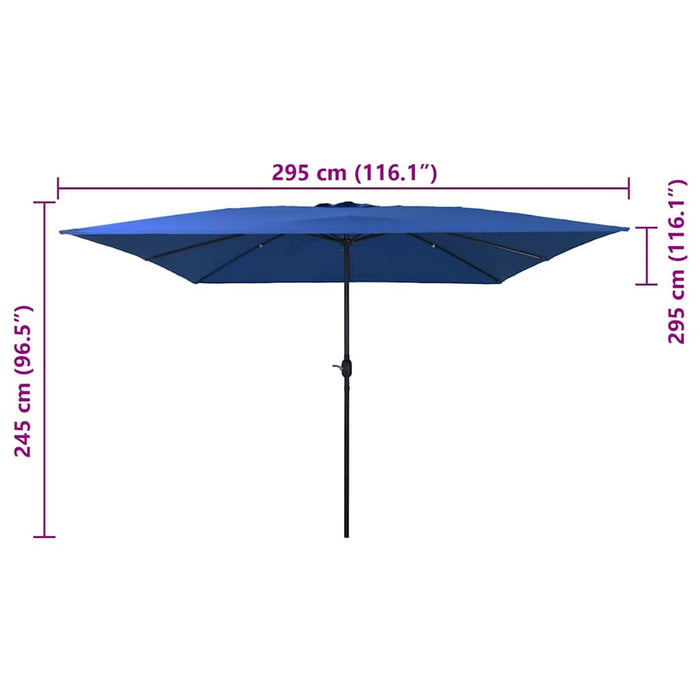 Umbrelă de grădină pătrată 295 x 295 cm Albastru Azur - WALTI WALTI