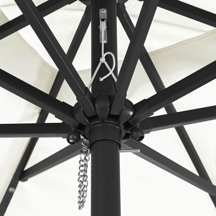 Umbra de grădină pătrată cu LED-uri, 295 x 245 cm, bej alb - WALTI WALTI