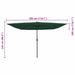 Umbrelă pătrată pentru grădină cu lumini LED 295x245 cm, Verde - WALTI WALTI
