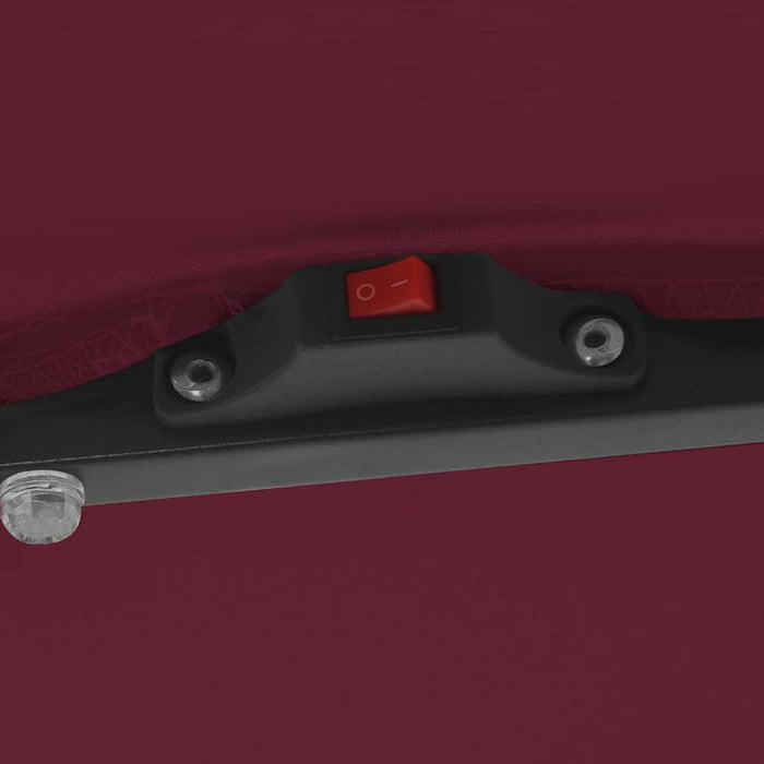 Umbrelă de Grădină Pătrată cu LED-uri 295x245 cm Roșu Bordeaux - WALTI WALTI