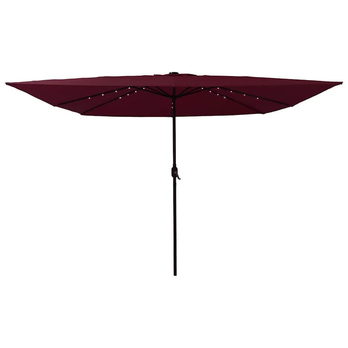 Umbrelă de Grădină Pătrată cu LED-uri 295x245 cm Roșu Bordeaux - WALTI WALTI